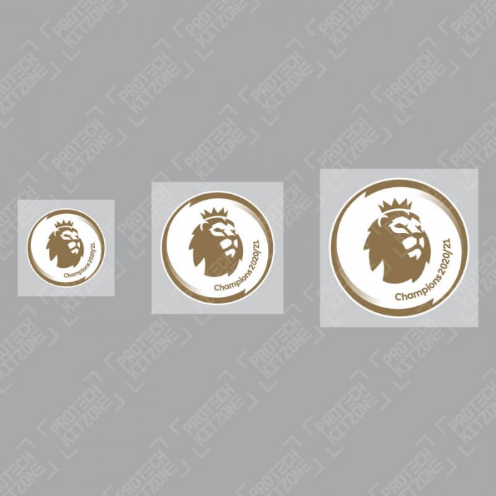 Authentic The Premier League Champions 2020/21 Gold Patch (by Avery Dennison), Official English Leagues Badges, PL CHAMP 2122, 