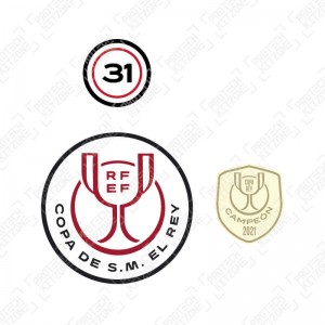 Official Copa del Rey 2022 + 31 Champions Badges + Campeón 2021 Crest Badge