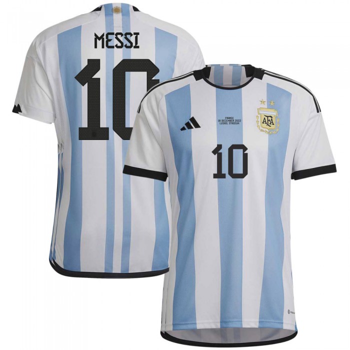 Argentina 2022 Home Shirt with Messi 10 + World Cup 2022 Final Match Date Printing, Argentina, HF2158, Adidas