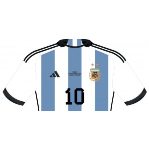 [PLAYER EDITION] Argentina 2022 Home Shirt with Player version Messi 10 + World Cup 2022 Final Match Date Printing (Oversea Imported), Argentina, HF2157, Adidas
