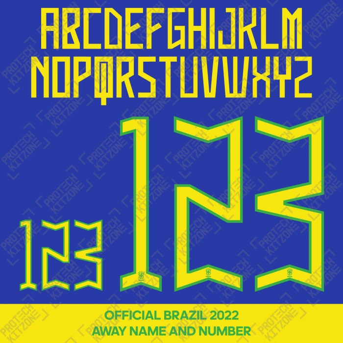 [Loose] Official Brazil 2022 Away Name and Numbering 