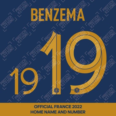 Benzema 19 (Official France 2022 Home Name and Numbering)