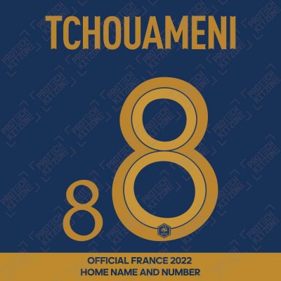 Tchouameni 8 (Official France 2022 Home Name and Numbering)