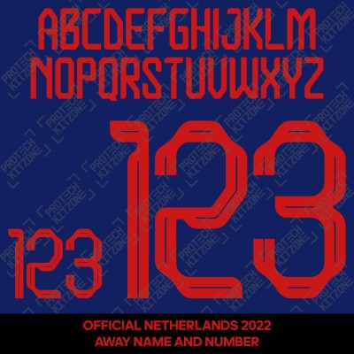 Official Netherlands 2022 Away Name and Numbering - Various players