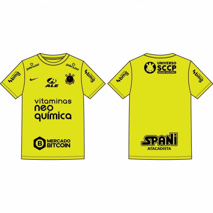 Official Corinthians 2022/23 Home Goalkeeper Full Sponsor Set, Brazil CAMPEONATO BRASILEIRO SÉRIE A, SCCP HM GK SPONSOR, 