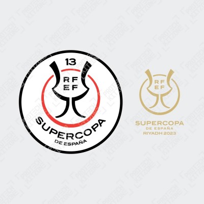 Official Supercopa De España 13 Riyadh 2023 Patch + Match Detail Printing (For Barcelona 2022/23 Home Shirt)