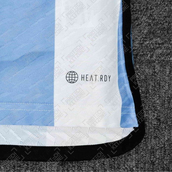 [Player Edition] Argentina 3 Stars Heat Rdy. Home Shirt With Messi 10 and Player Version 2022 World Champions Patch 