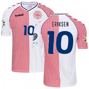 Denmark Retro 1986 World Cup Away Shirt  + Eriksen 10 (Euro 2024 Qualifiers Fullset) 