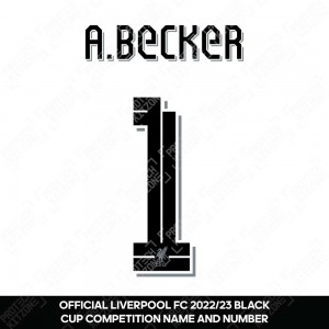 A. Becker 1 (Official Liverpool FC Black Club Name and Numbering) - Season 2022/23 Onwards