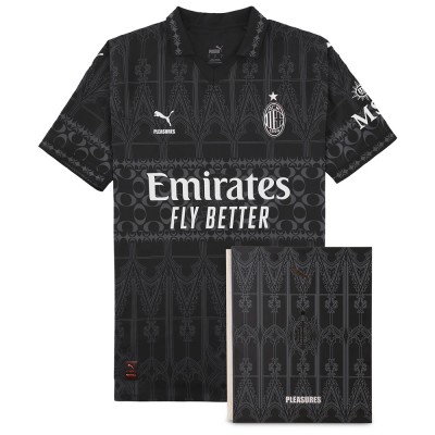 [Player Edition] AC Milan x Pleasures 2023/24 Ultraweave Fourth Shirt - Dark Version (Oversea Imported Version)