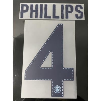 Phillips 4 (Official Cup Competition Name and Number Printing for Manchester City 2022/23 Home kit Shirt)