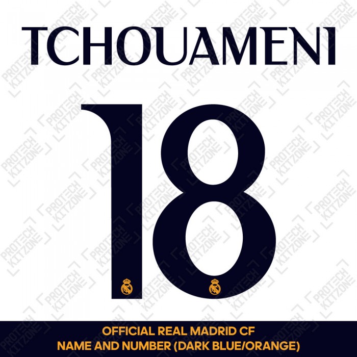 Tchouameni 18 (Official Real Madrid CF 2023/24 Home Cup Competition Name and Numbering) 