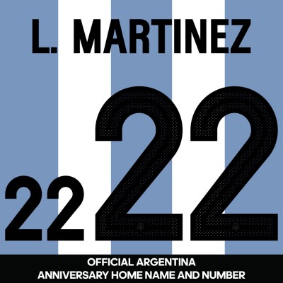 L. Martinez 22 - Official Argentina Anniversary Name and Numbering 