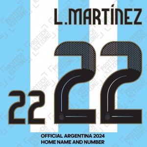 L. Martinez 22 - Official Argentina 2024 Home Name and Numbering 