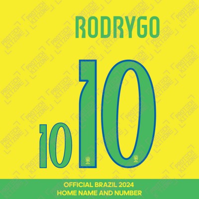 Rodrygo 10 - Official Brazil 2024 Home Name and Numbering 