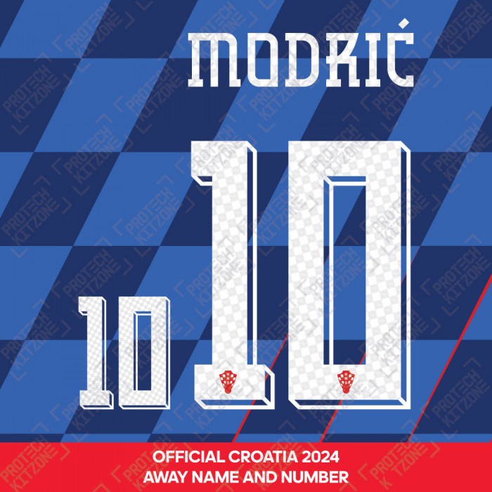 Modrić 10 (Official Croatia 2024 Away Name and Numbering)