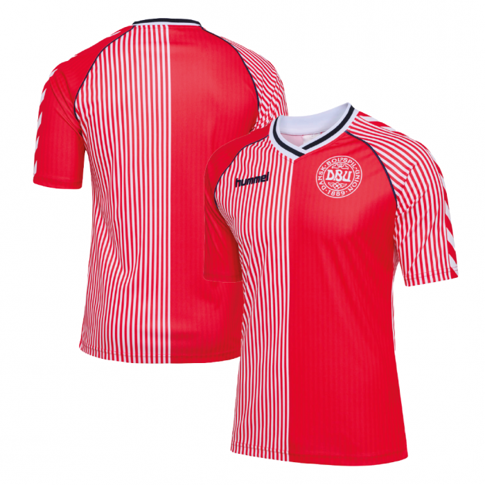 Denmark 86 Home Shirt with Eriksen #10 