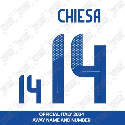 Chiesa 14 - Official Italy 2024 Away Name and Numbering 