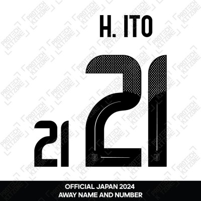 H. Ito 21 - Official Japan 2024 Away Name and Numbering 