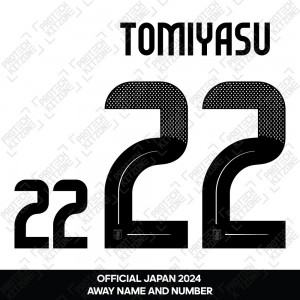 Tomiyasu 22 - Official Japan 2024 Away Name and Numbering 