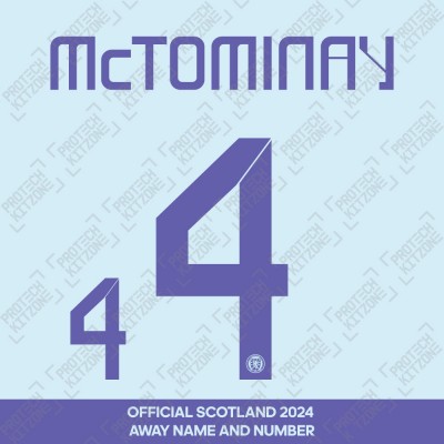 McTominay 4 - Official Scotland 2024 Away Name and Numbering