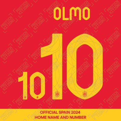 Olmo 10 - Official Spain 2024 Home Name and Numbering 