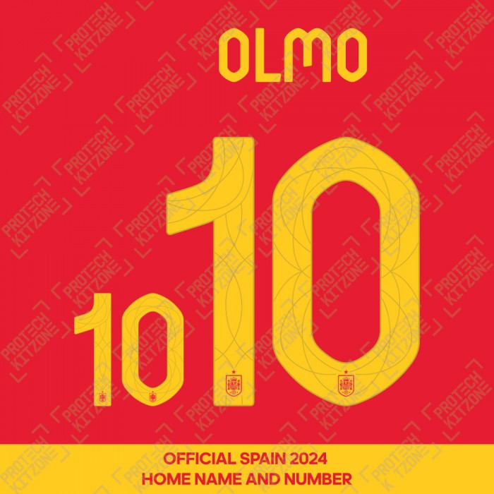 Olmo 10 - Official Spain 2024 Home Name and Numbering 