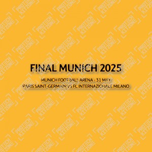 Official Final Munich 2025 Match Day Details Printing For Inter Milan