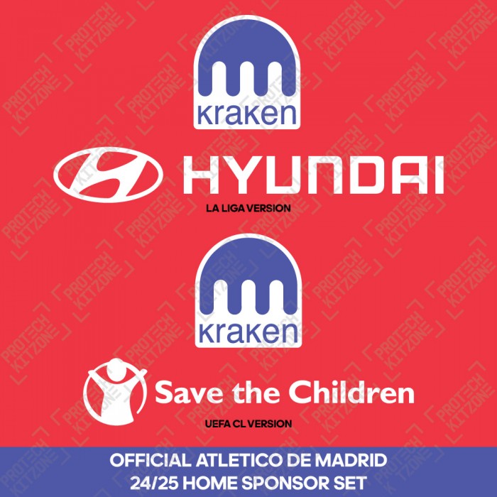 Official Atletico de Madrid 2024/25 Home Sponsor Set