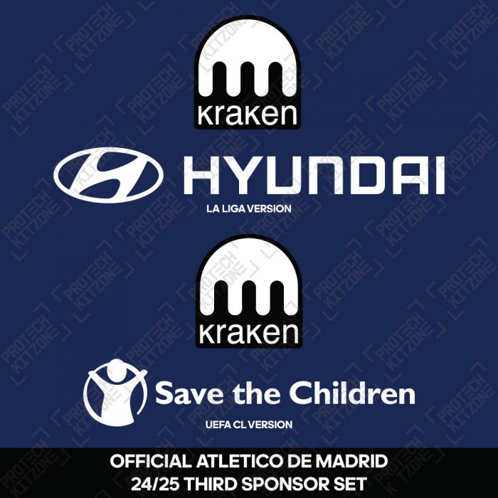 Official Atletico de Madrid 2024/25 Third Sponsor Set