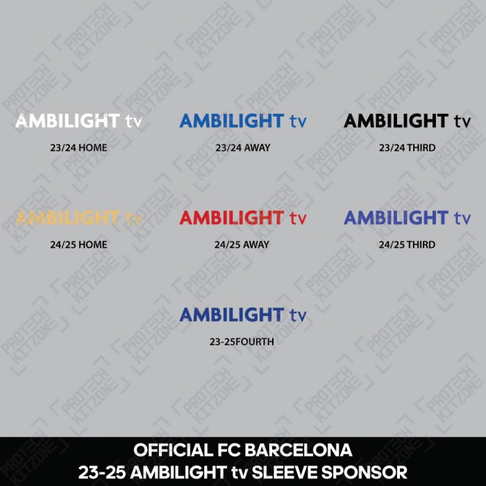 Official AMBILIGHT tv Sleeve Sponsor (For FC Barcelona 2023-25 Shirt) - Player Size