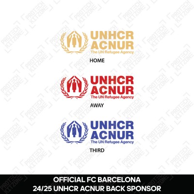 Official UNHCR ACNUR Back Sponsor (For FC Barcelona 2024/25 Shirt) - Player Size