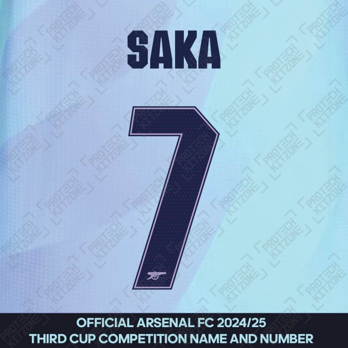 Saka 7 - Official Arsenal 2024/25 Third Club Name and Numbering