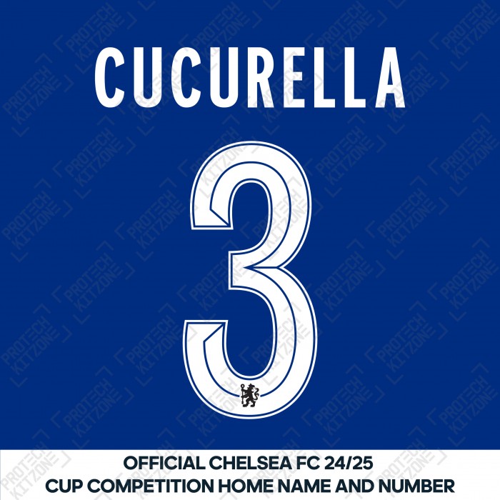 Cucurella 3 (Official Name and Number Printing for Chelsea FC 24/25 Home Shirt)