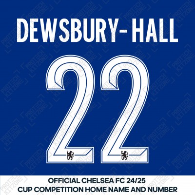 Dewsbury-Hall 22 (Official Name and Number Printing for Chelsea FC 24/25 Home Shirt)