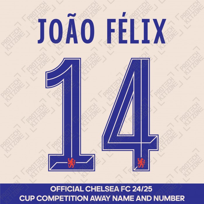 João Félix 14 (Official Name and Number Printing for Chelsea FC 24/25 Away Shirt)