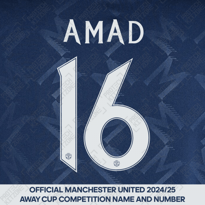 Amad 16 (Official Manchester United FC 2024/25 Away Name and Numbering) 