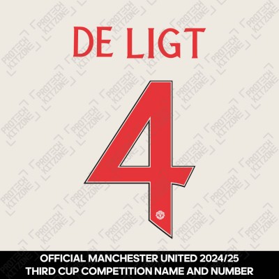 De Ligt 4 (Official Manchester United FC 2024/25 Third Name and Numbering)  