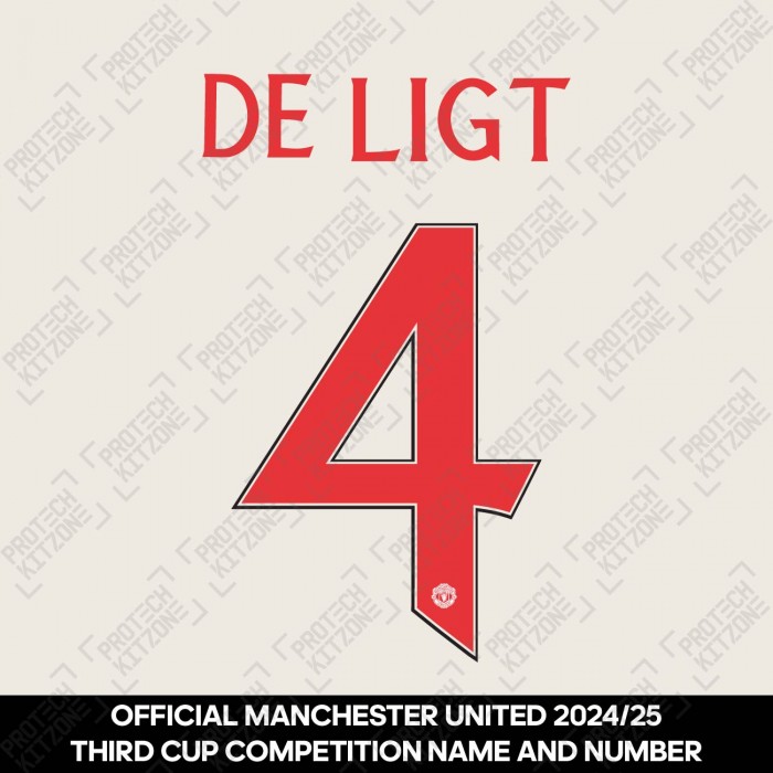 De Ligt 4 (Official Manchester United FC 2024/25 Third Name and Numbering)  