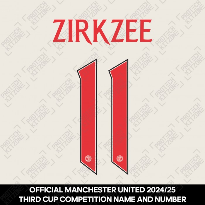 Zirkzee 11 (Official Manchester United FC 2024/25 Third Name and Numbering)  