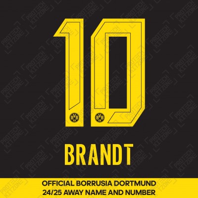 Brandt 10 (Official Borussia Dortmund 2024/25 Away Name and Numbering)
