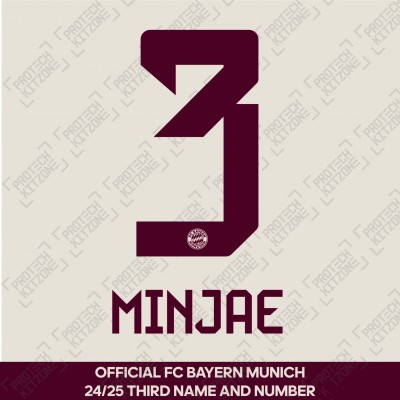 Minjae 3 - Official Bayern Munich 2024/25 Third Name and Numbering
