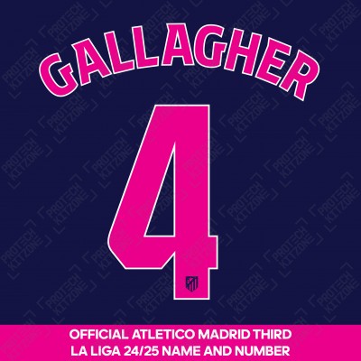 Gallagher 4 (Official Atletico Madrid 2024/25 Third Name and Numbering - La Liga Version) 