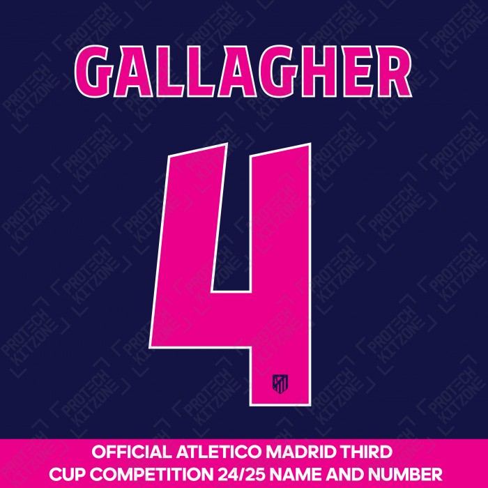 Gallagher 4 (Official Atletico Madrid 2024/25 Third Name and Numbering - Cup Version) 