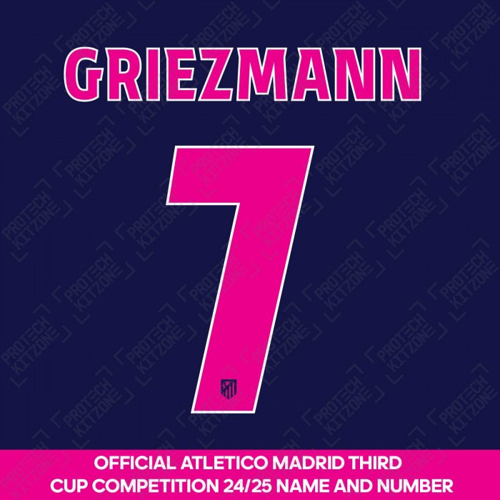 Griezmann 7 (Official Atletico Madrid 2024/25 Third Name and Numbering - Cup Version) 