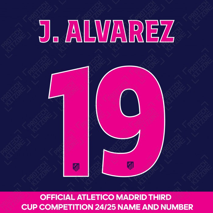 J. Alvarez 19 (Official Atletico Madrid 2024/25 Third Name and Numbering - Cup Version) 