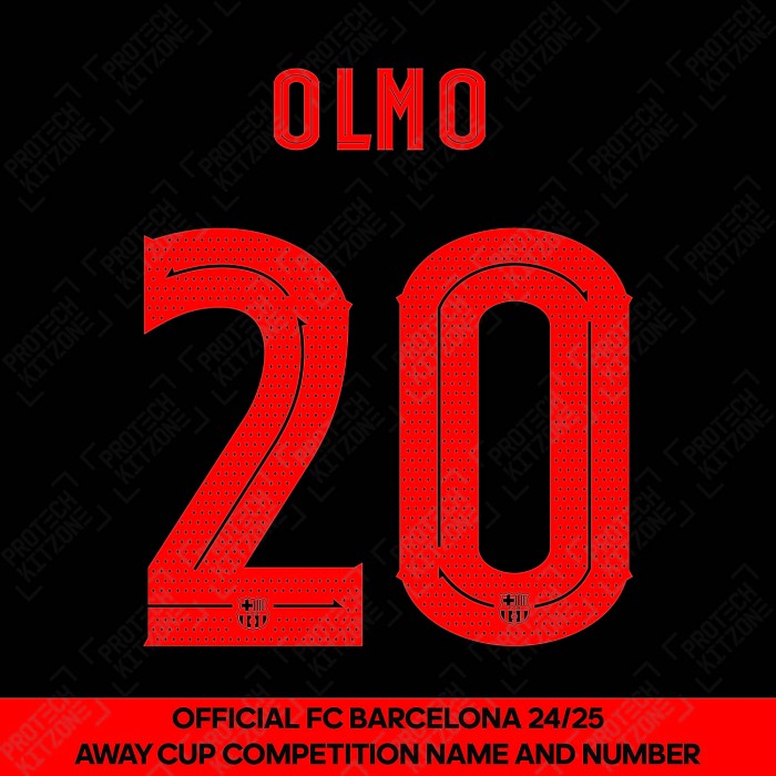 Olmo 20 (Official FC Barcelona 2024/25 Away Name & Numbering - Cup / Play Version) 