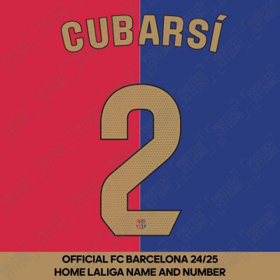 Cubarsi 2 (Official FC Barcelona 2024/25 Home Name & Numbering - La Liga Version) 