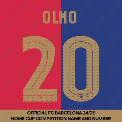 Olmo 20 (Official FC Barcelona 2024/25 Home Name & Numbering - Cup / Play Version) 