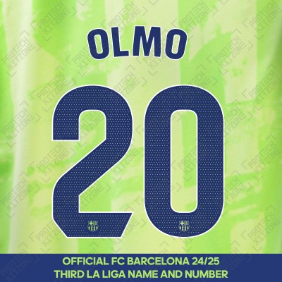 Olmo 20 (Official FC Barcelona 2024/25 Third Name & Numbering - La Liga Version) 